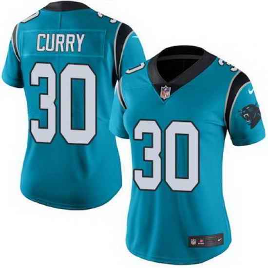 Nike Panthers #30 Stephen Curry Blue Alternate Womens Stitched NFL Vapor Untouchable Limited Jersey